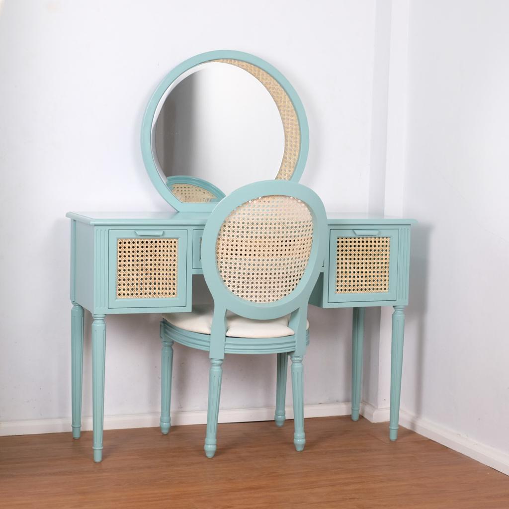 Azure Rattan Vanity