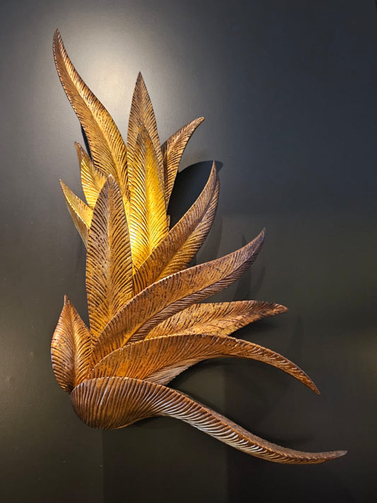 Golden Palm Frond Sconce