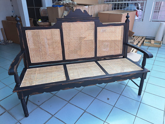 Distressed Rattan Back